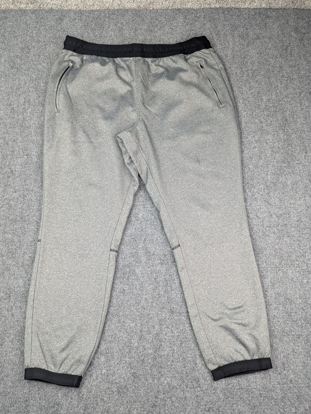 MTA Sport Pants Mens XL Gray Fleece Joggers Zip Pockets Drawstring Winter Warm